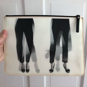RARE Kate Spade Holographic Black & White Clutch